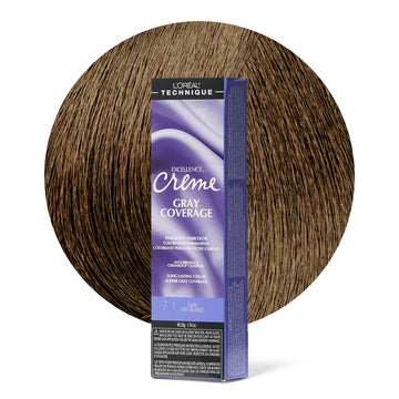 L'Oréal Technique Excellence Crème Permanent Hair Color - Long-Lasting Hair Dye, Rich Formula With No-Drip Application, Superb Gray Coverage, Dk Ash Blonde