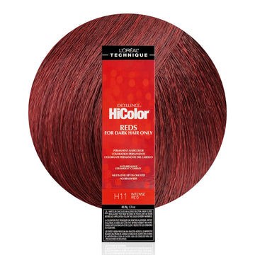 L'Oréal Technique HiColor Reds Permanent Hair Color - Lifts Dark Hair in One Step, No Brassiness, Rich, Smooth Creme Formula, Intense, Long-Lasting Color, Intense Red
