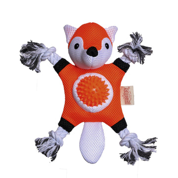 Territory 2 in 1 No Stuffing Removable Fetch Ball Tug Dog Toy for Small Medium Large Dogs, Fox