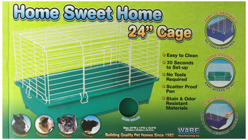 Ware Manufacturing Home Sweet Home Pet Cage for Small Animals - 24 Inches - Pack of 3