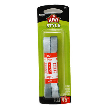 KIWI FLAT SHOELACES 45"/1PAIR-SILVER OMBRE