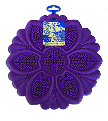 Talisman Designs No-Slip Grip Silicone Hot Pad & Trivet, Surface Protection from Hot Dishes, Up to 500-Degree Heat Resistance, Multipurpose Kitchen Supplies, Purple (Set of 1)