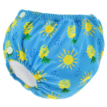 Acorn Baby Toddler Swim Diaper Size 5 and 6 Adjustable - Blue Sunny Pineapple Swimmers Reusable Toddler Swimming Diaper