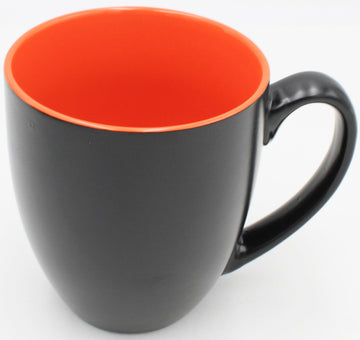 15OZ CERAMIC MUG, MATTE, BLACK - INNER COLOR ORANGE
