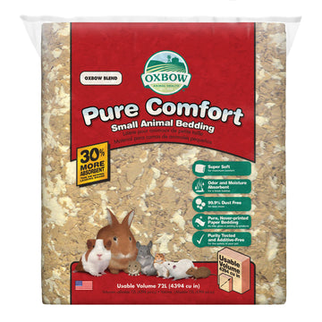 Oxbow Pure Comfort Bedding, Rabbit, Hamster, & Guinea Pig Bedding, Bunny Supplies for Litter Box, Pet Safe, Low Dust, Oxbow Blend, 72 Liter Bag