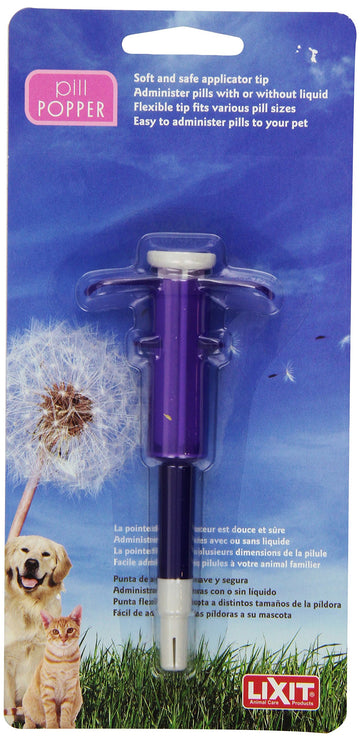 Lixit® Pill Popper - Safe Soft Tip Pill Administer Tool for Cats, Dogs and Other Pets that Require Medication (Purple, 1 Pack)