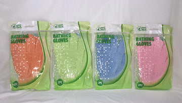 SMART VALUE BATH GLOVE ASSORTED COLORS PINK, BLUE, ORANGE AND GREEN