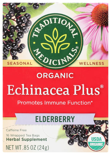 Traditional Medicinals, Tea Echinacea Plus Elderberry Organic, 16 Count