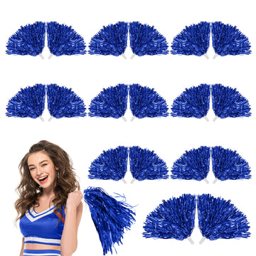 7Penn Cheerleader Pom Shakers - 12 Pair Purple Metallic Foil Cheer Dance Pom Shakers - Mini Pom Cheerleading Bulk Set
