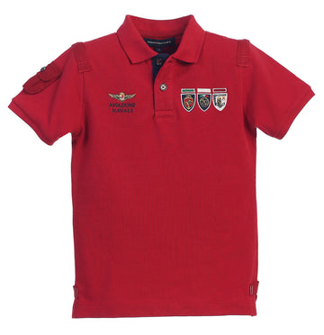 Gioberti Boys Yacht Club Pique Polo Shirt, Red, Size 8