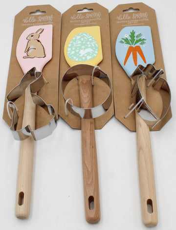 2PC. SET SPATULA AND COOKIE CUTTER - HOP INTO SPRING