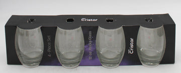 AIRE ROCKS GLASS GLOSSY SLEEVE SET 4ct 12oz
