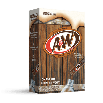 AW Root Beer Powder Drink Mix, Sugar-Free, 12 Pack