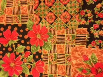 45" Wide Cotton Polyester Fabric Flowers Design (Sold By Yard)