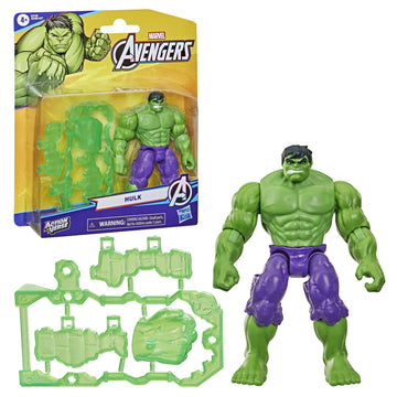 Marvel Avengers ActionVerse Hulk Action Figure & Accessories, 4.5-Inch (11.4 CM) Super Hero Toys & Figures for Kids, Ages 4+