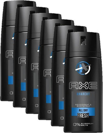 Axe Bat Anarchy Body Spray, Anarchy Scent, 6-Piece for Men, 150 mL