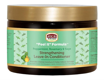 African Pride "Feel It" Formula Peppermint, Rosemary & Sage Strengthening Leave-In Conditioner 12 Ounce