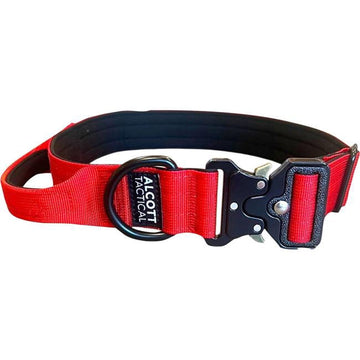 Alcott CLR XL TCT BR Tactical Dog Collar, Bright Red - Extra Large