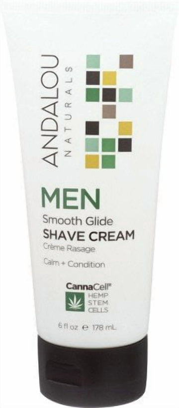 Andalou Naturals Shave Cream, Smooth Glide, Men, Tube, 6.0 FL OZ