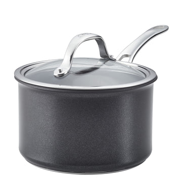 Anolon X Hybrid Nonstick Induction Saucepan With Lid, 3-Quart, Charcoal Gray