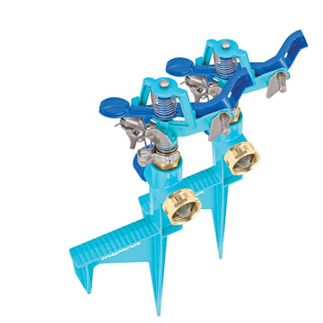 Aqua Joe 2-Pack Indestructible 360 Impulse Sprinkler W/ Step Spike, 1,400 Sq. ft. Max Coverage