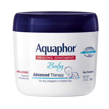 Aquaphor Baby Healing Ointment Advanced Therapy Skin Protectant, Dry Skin and Diaper Rash Ointment, 14 oz Jar