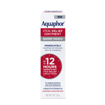 Aquaphor Itch Relief Ointment, Hydrocortisone Anti-Itch Cream, Fast-Acting, 1 oz
