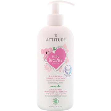 ATTITUDE  Baby Leaves Science  2-In-1 Natural Shampoo   Body Wash  Fragrance-Free  16 fl oz  473 ml