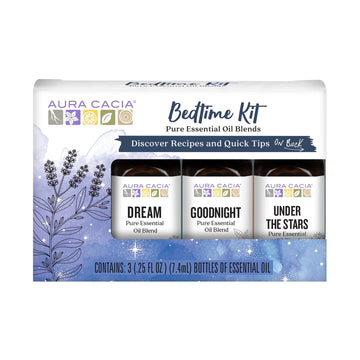 Aura Cacia Pure Essential Oil Blends, Bedtime Kit, 0.25 fl oz (3 Piece)