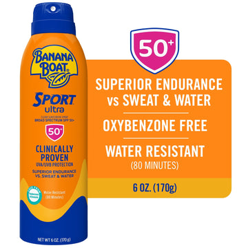 Banana Boat Sport Ultra Clear Spray Sunscreen SPF 50, Adult Sunblock, 6 oz