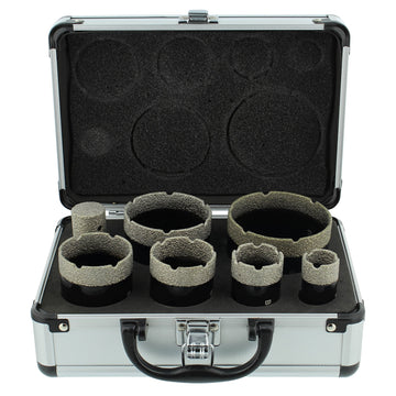 BISupply Ceramic Bit Set - 7pc Steel Vacuum Brazed Diamond Bit Hole Saw Kit