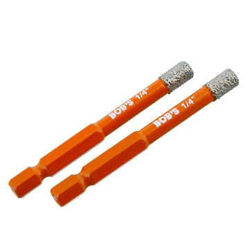 BISupply Dry Diamond Drill Bit Set 2pc - 1/4in 6mm Quick Change Ceramic Drill Bits