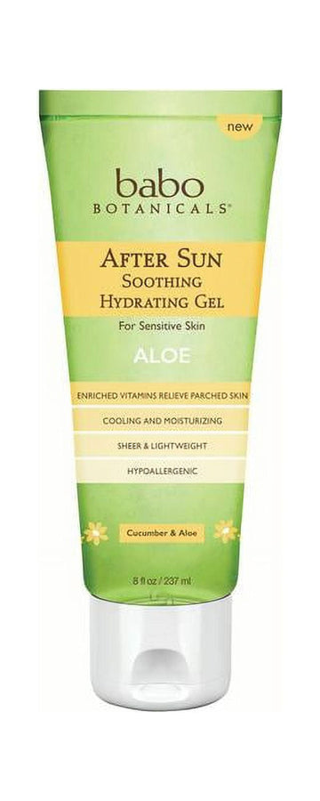 Babo Botanicals After Sun Soothing Hydrating Aloe Gel, 8 fl oz