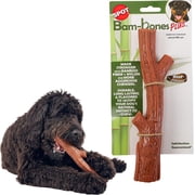 SPOT Bam-Bones Plus Branch, 9.5", Beef Flavor, Bamboo Fiber & Nylon, Dog Chew for Moderate to Aggressive Chewers, Adult Dogs & Teething Puppies Under 90lbs
