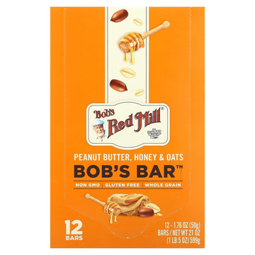 Bob's Red Mill Peanut Butter Honey & Oats Bob's Bar 12 - 1.76 oz Bars