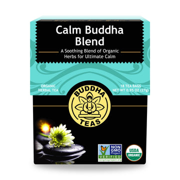 Buddha Teas Calm Buddha Blend Herbal Caffeine-Free Tea Bags, 18 Count, 27g