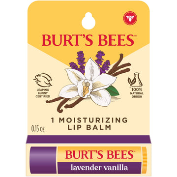Burt's Bees Lavender Vanilla Moisturizing Lip Balm, 100% Natural Origin Lip Care, 1 Tube, 0.15 oz.