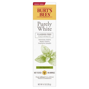 Burt's Bees Toothpaste, Fluoride Free, Purely White, Zen Peppermint, 4.7 oz