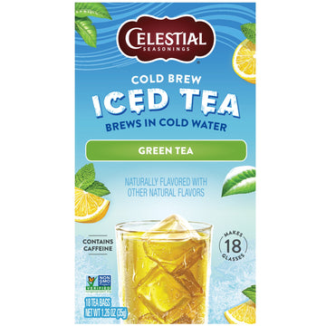 Celestial Seasonings Cold Brew Caffeinated Iced Green Tea, 18 Ct Tea Bags