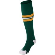 Striped Baseball Sock - FOREST GREEN, GOLD, WHITE - XS