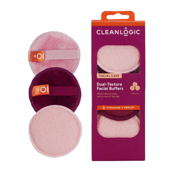 Cleanlogic Dual-Texture Facial Buffers, Gentle Exfoliating Face Pads (3 Count)