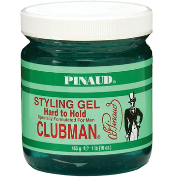 Clubman Pinaud Hair Gel for Men, Strong Hold & High Shine Hair Styling Gel, Alcohol-Free, 16 Oz