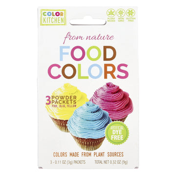 ColorKitchen Food Colors From Nature, Multi-Color, 3 Powder Packets, 0.11 oz (3 g) Each