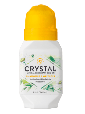 Crystal Body Mineral-Enriched Roll-On, Unisex, Chamomile & Green Tea, 2.25 fl oz