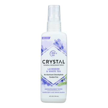 Crystal Essence Mineral Deodorant Body Spray Lavendar & White Tea 4 oz