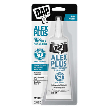 DAP Alex Plus 2.8 oz White  Acrylic Latex Caulk