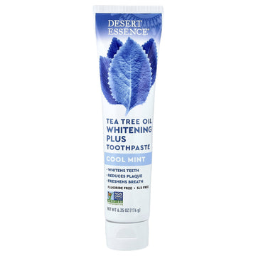 Desert Essence Toothpaste Whitening Plus Natural Tea Tree Oil Cool Mint 6.25 oz Paste