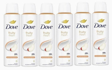Dove Fruity Fresh Antiperspirant Deodorant Spray for Women, 48H Protection, 0% Alcohol, 150 mL (6 Pack), Long-Lasting Fragrance