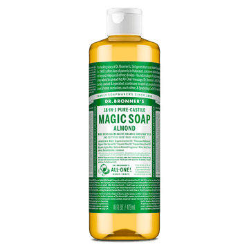 Dr. Bronner's Magic Soap - Almond - Pure-Castile Liquid Soap - 16 oz - for face, body wash, hands