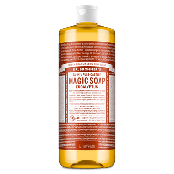 Dr. Bronner's Magic Soap - Eucalyptus - Pure-Castile Liquid Soap - 32 fl oz  for face, body wash, hands